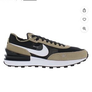 Nike waffle one sneakers in black and khaki